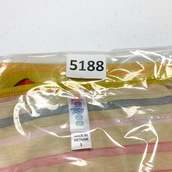 Lularoe Classic T Shirt Womens Small NEW Yellow Stripe Outdoor High Low Hem NWT - Picture 10 of 10